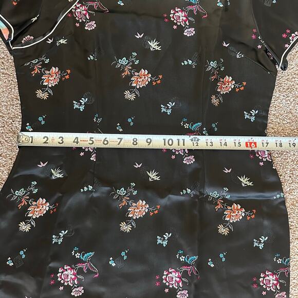 Handmade Black Japanese Traditional Cheongsam Kimono Dress- 40-Approx. 4-6 - Picture 11 of 11